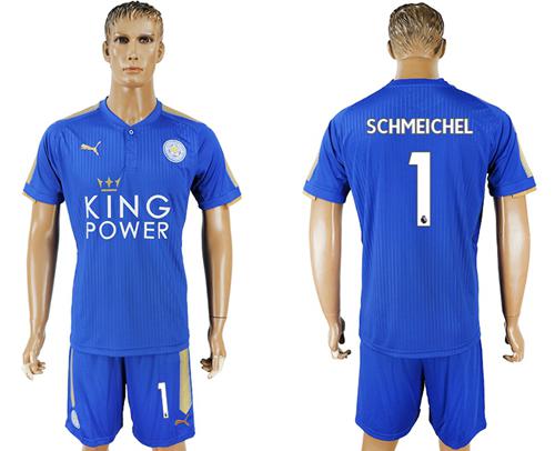 Leicester City #1 Schmeichel Home Soccer Club Jersey - Click Image to Close